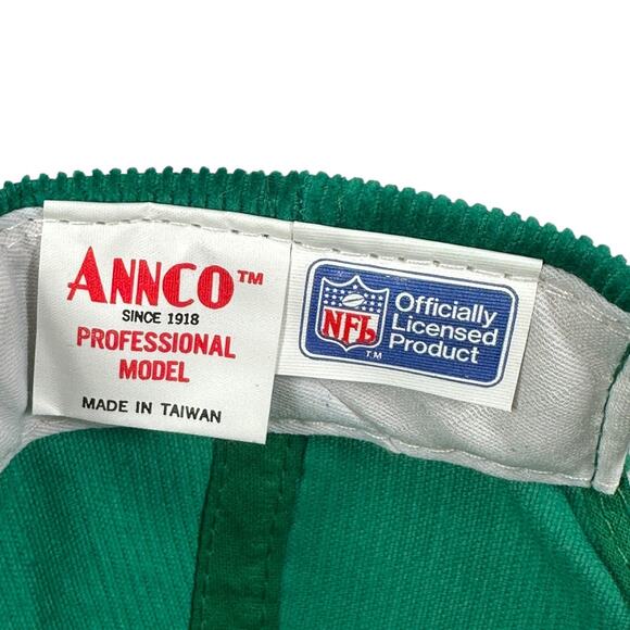 Vintage Annco Philadelphia Eagles Corduroy Script Snapback Hat Kelly Green New - Picture 9 of 9